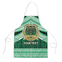 Personalised Tonga Saineha High School Apron Polynesian Ngatu Tribal LT9 Green - Polynesian Pride