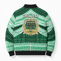 Personalised Tonga Saineha High School Bomber Puffer Jacket Polynesian Ngatu Tribal LT9 - Polynesian Pride