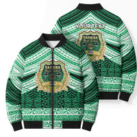 Personalised Tonga Saineha High School Bomber Puffer Jacket Polynesian Ngatu Tribal LT9 - Polynesian Pride