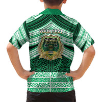 Personalised Tonga Saineha High School Family Matching Off Shoulder Short Dress and Hawaiian Shirt Polynesian Ngatu Tribal