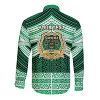 Personalised Tonga Saineha High School Long Sleeve Button Shirt Polynesian Ngatu Tribal LT9 - Polynesian Pride