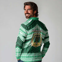 Personalised Tonga Saineha High School Long Sleeve Polo Shirt Polynesian Ngatu Tribal