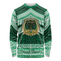Personalised Tonga Saineha High School Long Sleeve Shirt Polynesian Ngatu Tribal LT9 Unisex Green - Polynesian Pride