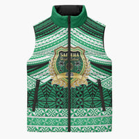 Personalised Tonga Saineha High School Sleeveless Puffer Jacket Polynesian Ngatu Tribal LT9 Unisex Green - Polynesian Pride