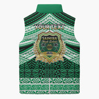 Personalised Tonga Saineha High School Sleeveless Puffer Jacket Polynesian Ngatu Tribal LT9 - Polynesian Pride