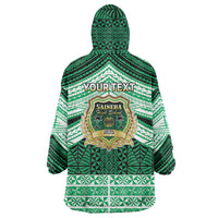 Personalised Tonga Saineha High School Wearable Blanket Hoodie Polynesian Ngatu Tribal