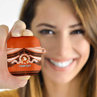 Personalised Tonga Tailulu College AirPods Case Polynesian Ngatu Tribal LT9 Orange - Polynesian Pride