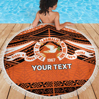 Personalised Tonga Tailulu College Beach Blanket Polynesian Ngatu Tribal LT9 - Polynesian Pride