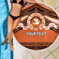 Personalised Tonga Tailulu College Beach Blanket Polynesian Ngatu Tribal LT9 - Polynesian Pride
