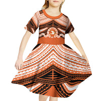 Personalised Tonga Tailulu College Kid Short Sleeve Dress Polynesian Ngatu Tribal LT9 - Polynesian Pride