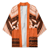 Personalised Tonga Tailulu College Kimono Polynesian Ngatu Tribal LT9 Unisex Orange - Polynesian Pride