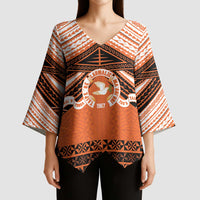 Personalised Tonga Tailulu College Kimono Sleeve Blouse Polynesian Ngatu Tribal LT9 - Polynesian Pride