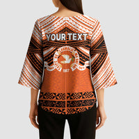 Personalised Tonga Tailulu College Kimono Sleeve Blouse Polynesian Ngatu Tribal LT9 - Polynesian Pride