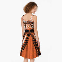Personalised Tonga Tailulu College Midi Dress Polynesian Ngatu Tribal - Polynesian Pride