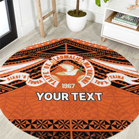 Personalised Tonga Tailulu College Round Carpet Polynesian Ngatu Tribal