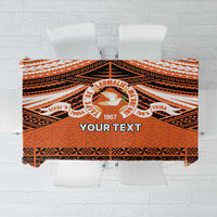 Personalised Tonga Tailulu College Tablecloth Polynesian Ngatu Tribal LT9 Orange - Polynesian Pride