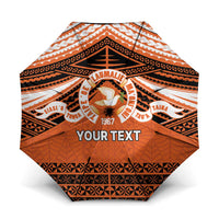 Personalised Tonga Tailulu College Umbrella Polynesian Ngatu Tribal LT9 One Size Folded 11.42 inch Opened Diameter 37.4 inch Orange - Polynesian Pride