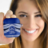 Personalised Tonga Taufa'ahau Pilolevu College AirPods Case Polynesian Ngatu Tribal LT9 Blue - Polynesian Pride
