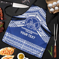 Personalised Tonga Taufa'ahau Pilolevu College Apron Polynesian Ngatu Tribal LT9 Blue - Polynesian Pride