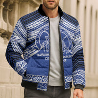 Personalised Tonga Taufa'ahau Pilolevu College Bomber Puffer Jacket Polynesian Ngatu Tribal LT9 - Polynesian Pride