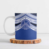 Personalised Tonga Taufa'ahau Pilolevu College Ceramic Mug Polynesian Ngatu Tribal LT9 Blue - Polynesian Pride