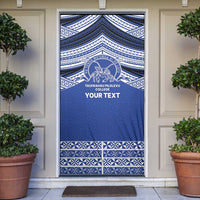 Personalised Tonga Taufa'ahau Pilolevu College Door Cover Polynesian Ngatu Tribal LT9 Blue - Polynesian Pride