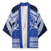 Personalised Tonga Taufa'ahau Pilolevu College Kimono Polynesian Ngatu Tribal LT9 Unisex Blue - Polynesian Pride