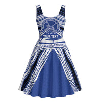 Personalised Tonga Taufa'ahau Pilolevu College Midi Dress Polynesian Ngatu Tribal - Polynesian Pride