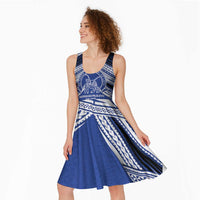 Personalised Tonga Taufa'ahau Pilolevu College Midi Dress Polynesian Ngatu Tribal - Polynesian Pride