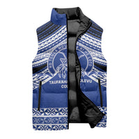 Personalised Tonga Taufa'ahau Pilolevu College Sleeveless Puffer Jacket Polynesian Ngatu Tribal LT9 - Polynesian Pride