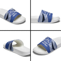 Personalised Tonga Taufa'ahau Pilolevu College Slide Sandals Polynesian Ngatu Tribal - Polynesian Pride