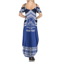 Personalised Tonga Taufa'ahau Pilolevu College Summer Maxi Dress Polynesian Ngatu Tribal