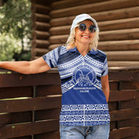 Personalised Tonga Taufa'ahau Pilolevu College Women Polo Shirt Polynesian Ngatu Tribal