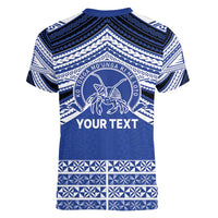 Personalised Tonga Taufa'ahau Pilolevu College Women V-Neck T-Shirt Polynesian Ngatu Tribal