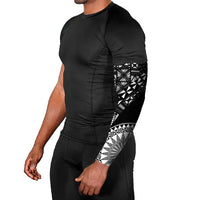 Black Tongan Ngatu Fonulei Pattern Arm Sleeves - Polynesian Pride