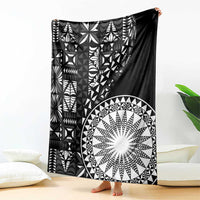 Black Tongan Ngatu Fonulei Pattern Blanket LT9 - Polynesian Pride