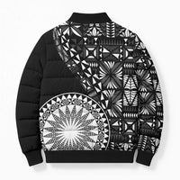Black Tongan Ngatu Fonulei Pattern Bomber Puffer Jacket LT9 - Polynesian Pride
