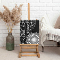 Black Tongan Ngatu Fonulei Pattern Canvas Wall Art LT9 - Polynesian Pride