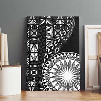 Black Tongan Ngatu Fonulei Pattern Canvas Wall Art LT9 - Polynesian Pride