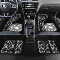 Black Tongan Ngatu Fonulei Pattern Car Mats LT9 Set 4pcs Black - Polynesian Pride