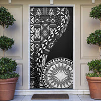 Black Tongan Ngatu Fonulei Pattern Door Cover LT9 Black - Polynesian Pride