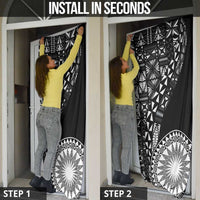 Black Tongan Ngatu Fonulei Pattern Door Cover LT9 - Polynesian Pride
