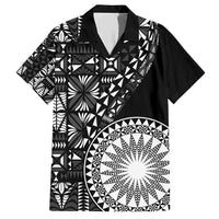 Black Tongan Ngatu Fonulei Pattern Family Matching Short Sleeve Bodycon Dress and Hawaiian Shirt