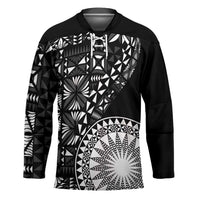 Black Tongan Ngatu Fonulei Pattern Hockey Jersey LT9 Unisex Black - Polynesian Pride
