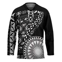 Black Tongan Ngatu Fonulei Pattern Hockey Jersey - Polynesian Pride