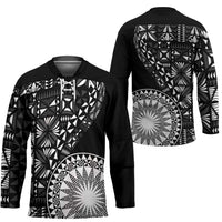 Black Tongan Ngatu Fonulei Pattern Hockey Jersey LT9 - Polynesian Pride