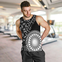 Black Tongan Ngatu Fonulei Pattern Men Tank Top LT9 Black - Polynesian Pride