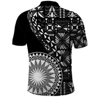 Black Tongan Ngatu Fonulei Pattern Polo Shirt