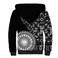 Black Tongan Ngatu Fonulei Pattern Sherpa Hoodie LT9 - Polynesian Pride