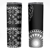 Black Tongan Ngatu Fonulei Pattern Skinny Tumbler